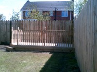 New garden fence with decking constructed in Belfast by HMC Joiners & Builders, Northern Ireland